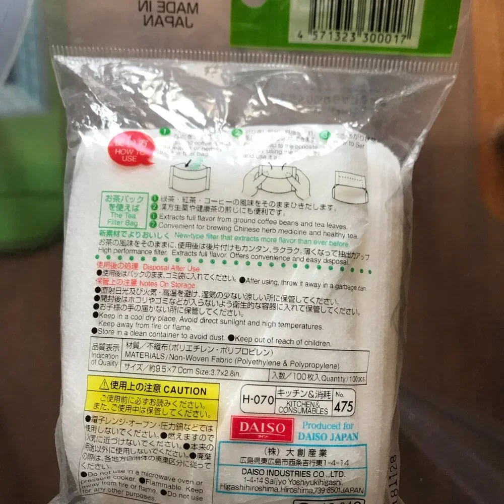 Made in Japan 100pcs Disposable Filter Bags for Loose Tea/ Coffee -Compact type